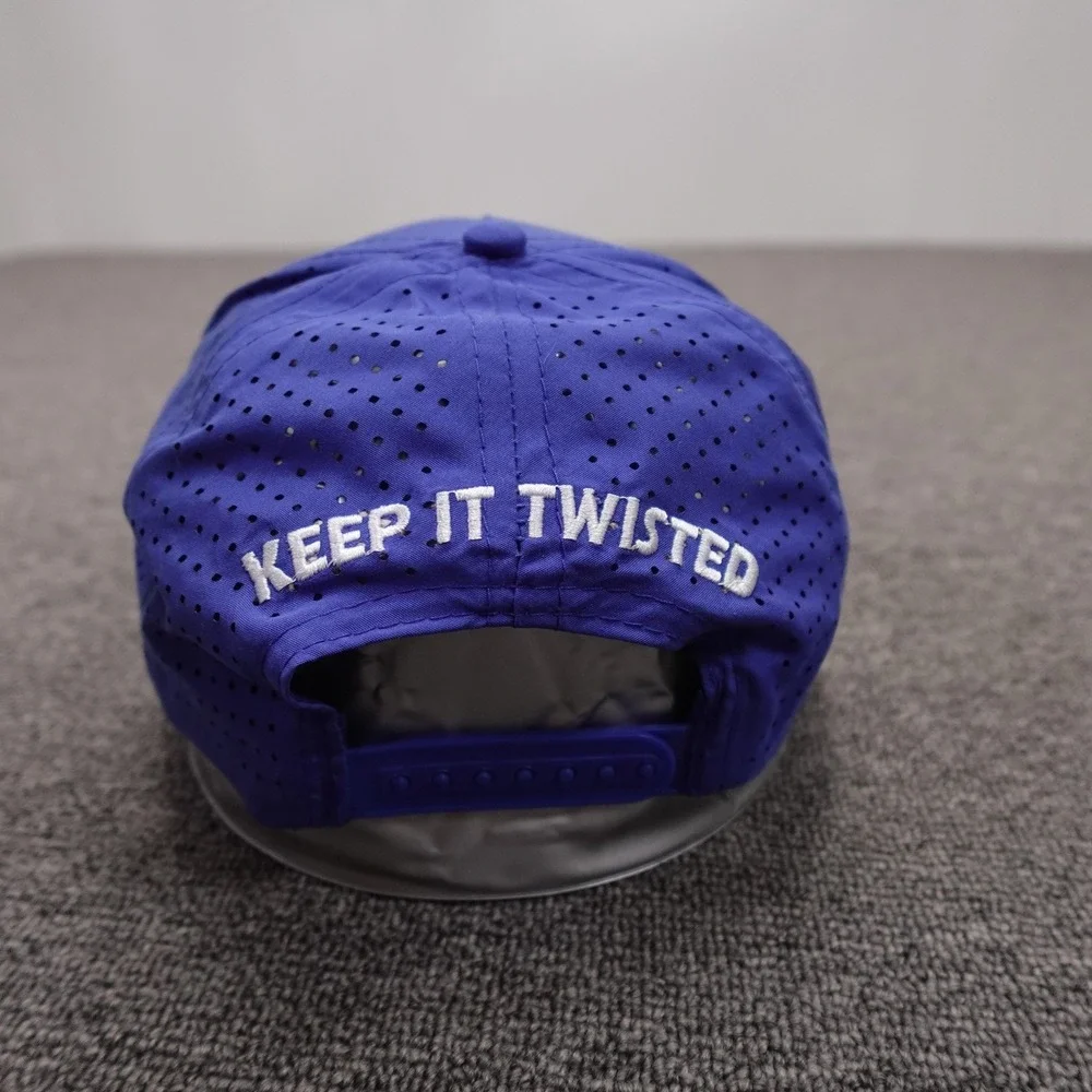 Twisted Tea Hat Cap Snap Back Mens One Size Blue Rope Perforated Baseball Beer